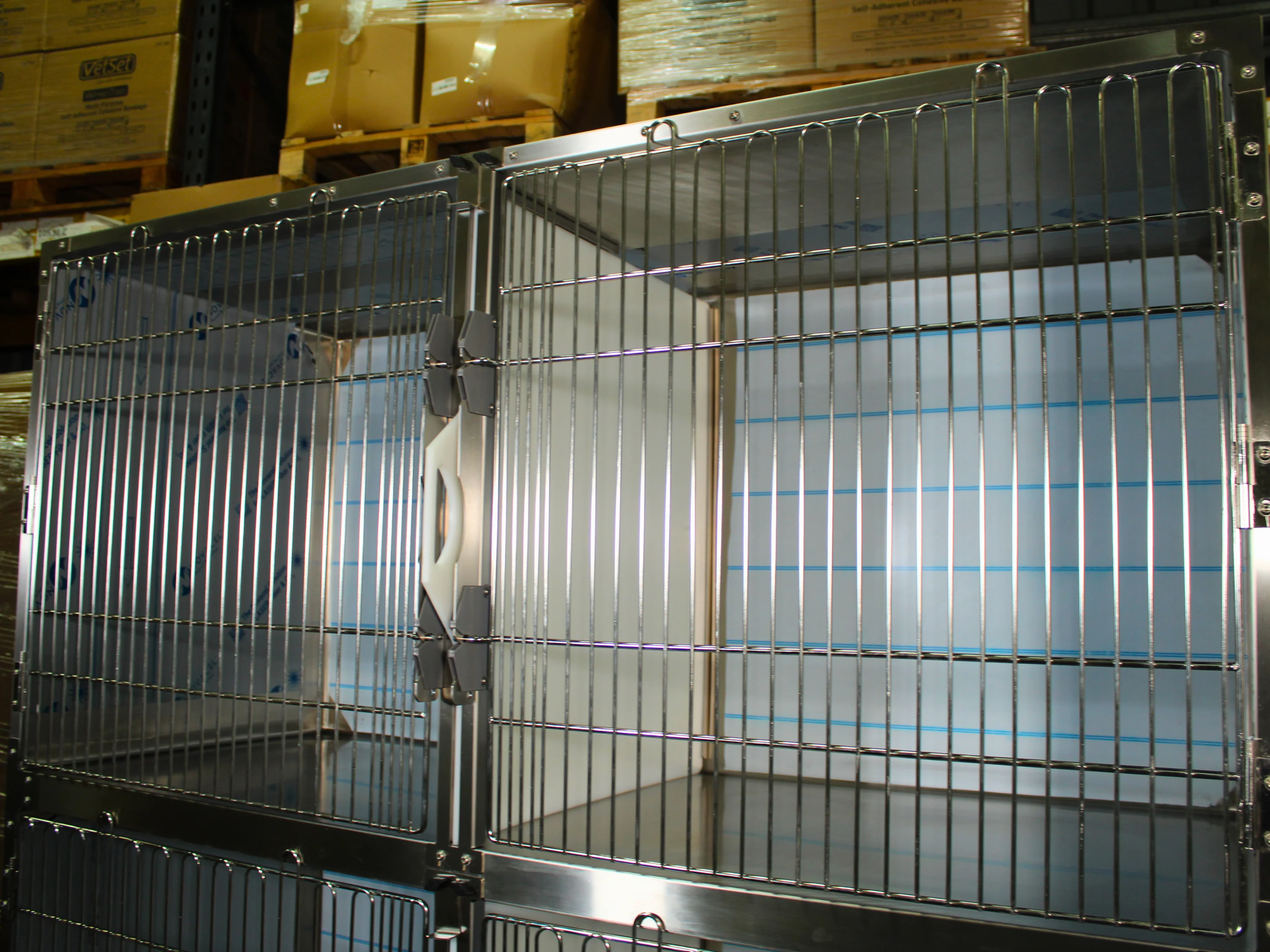 Assembled Stainless Steel Double Cage with Trolley - 1830 x 910mm - Image 3