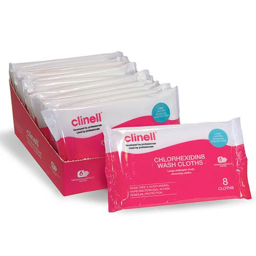 Clinell 2% Chlorhexidine Wash Cloths & Gloves - Image 2
